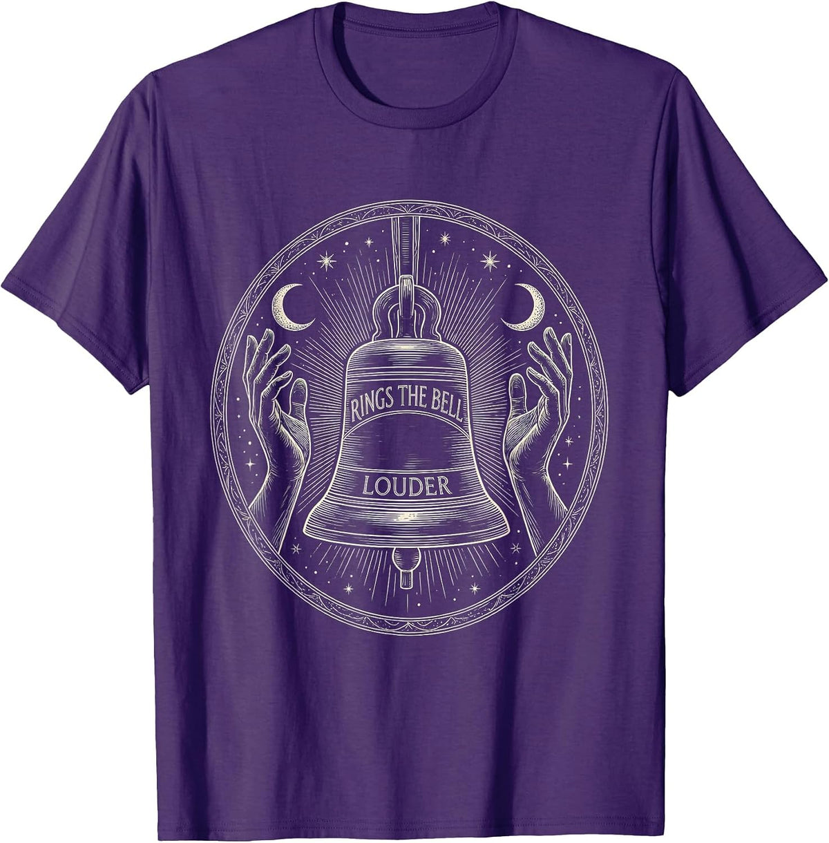 Rings The Bell Louder Cancer Awareness Design T-Shirt - Purple