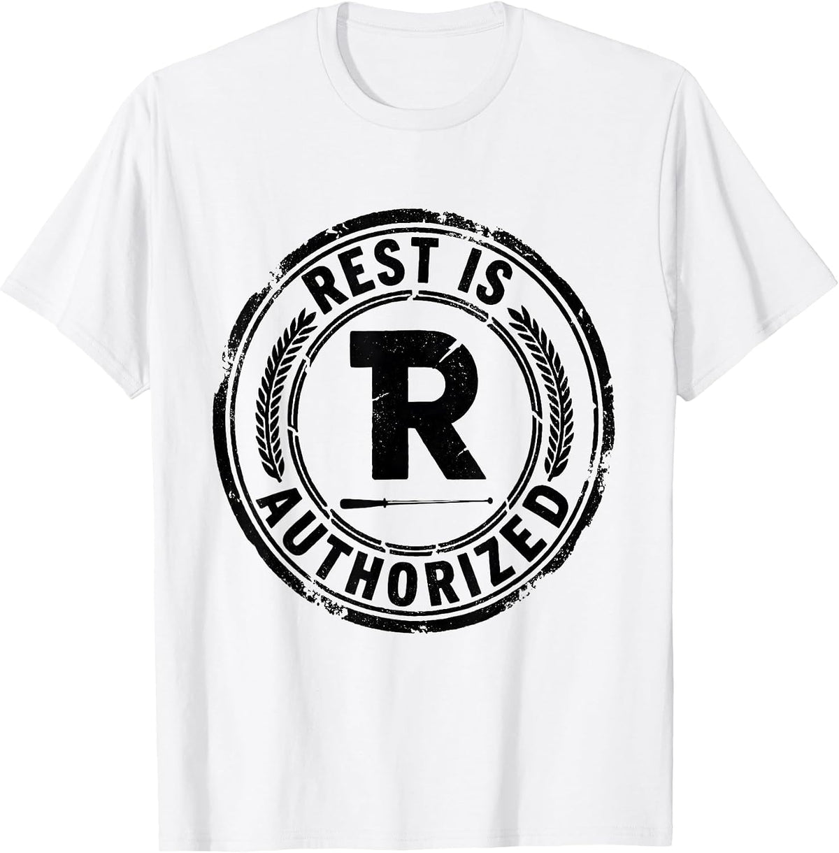 Men's Rest Is Authorized Funny Music Teacher Gift Humor T-Shirt - White