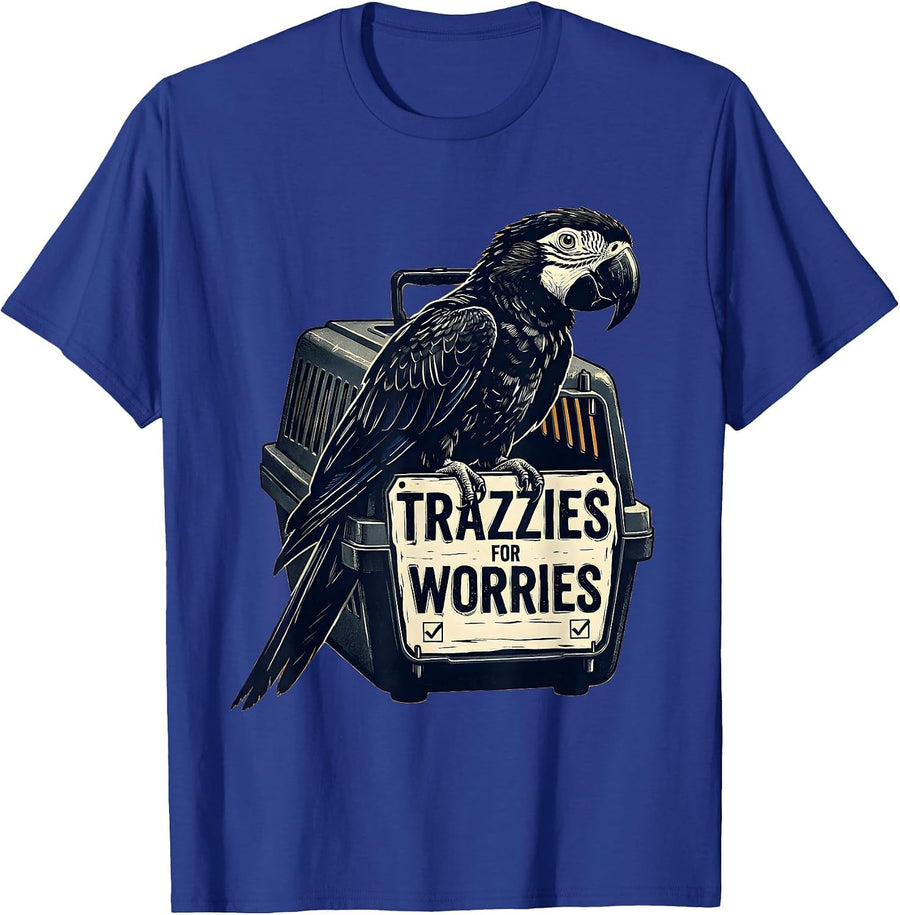 Trazzies For Worries Linocut Vet Tech Veterinary Technician T-Shirt - Royal Blue