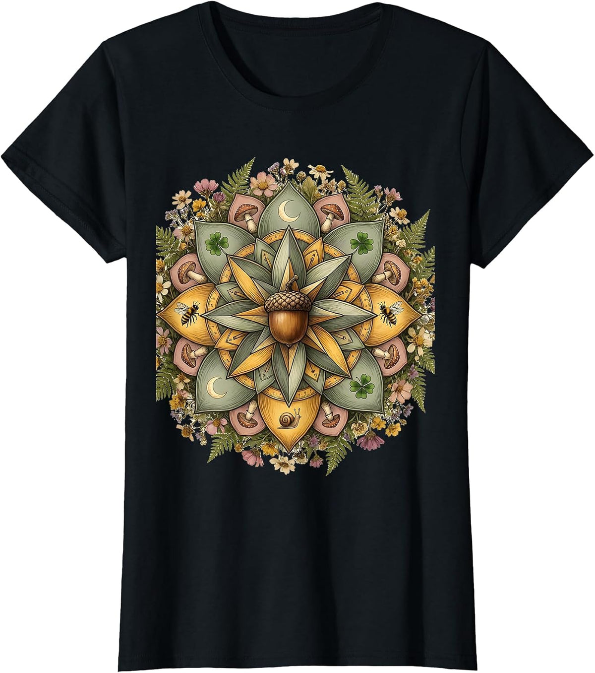 Women's 4th Grade Teacher Geometric Mandala Design T-Shirt - Black
