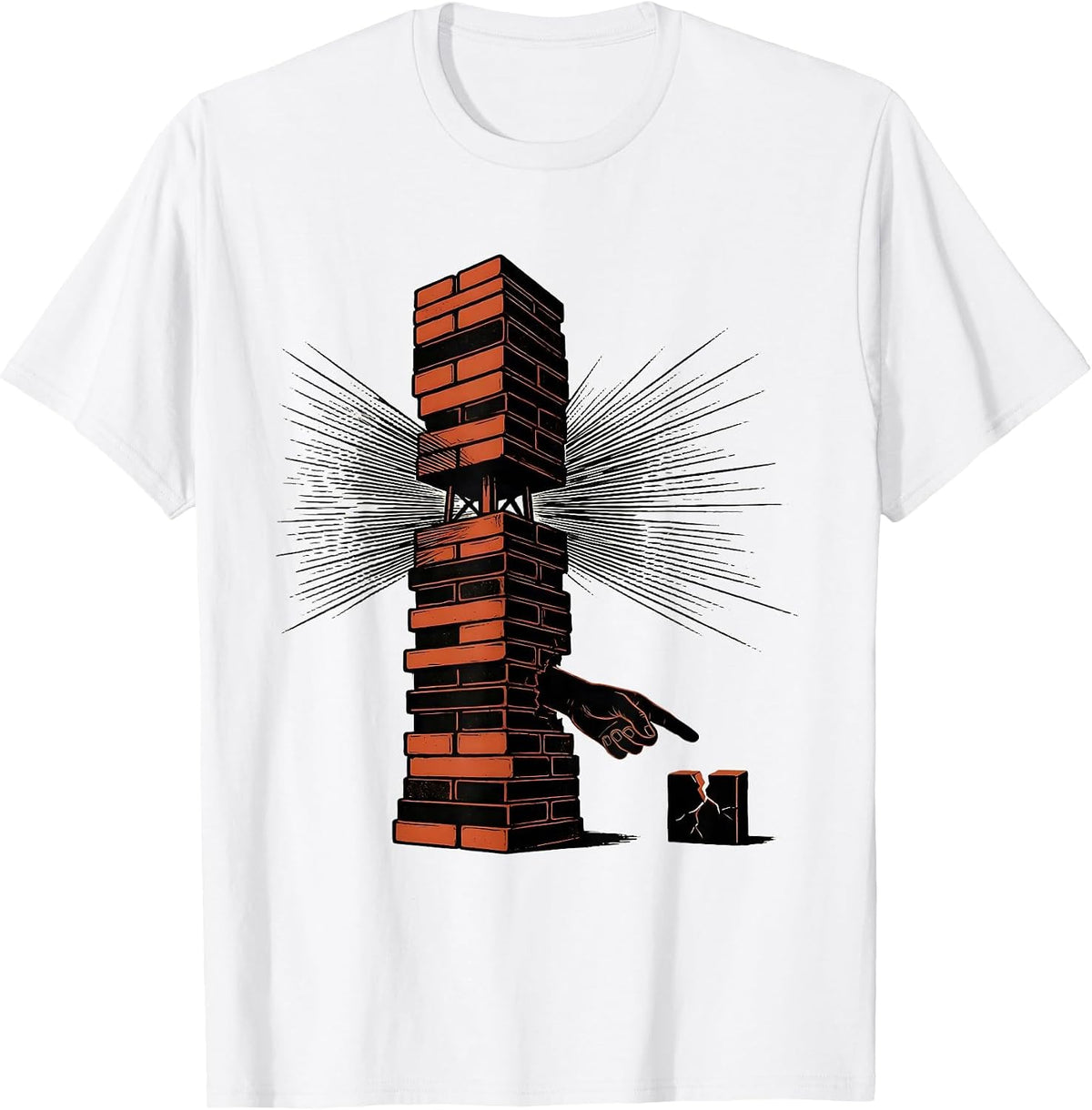 Men's Wood Block Stack Ham Radio Operator Humor T-Shirt - White