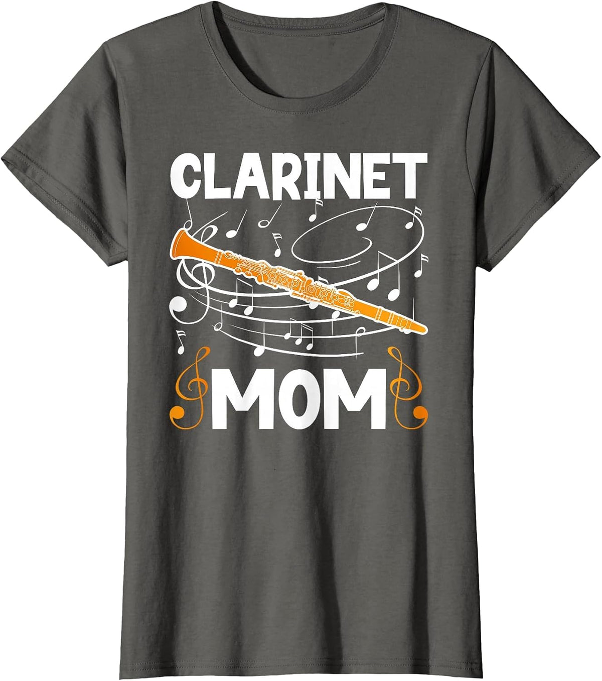 Clarinet Mom of A Clarinet Player Mom Clarinetist Mother T-Shirt - Asphalt Grey