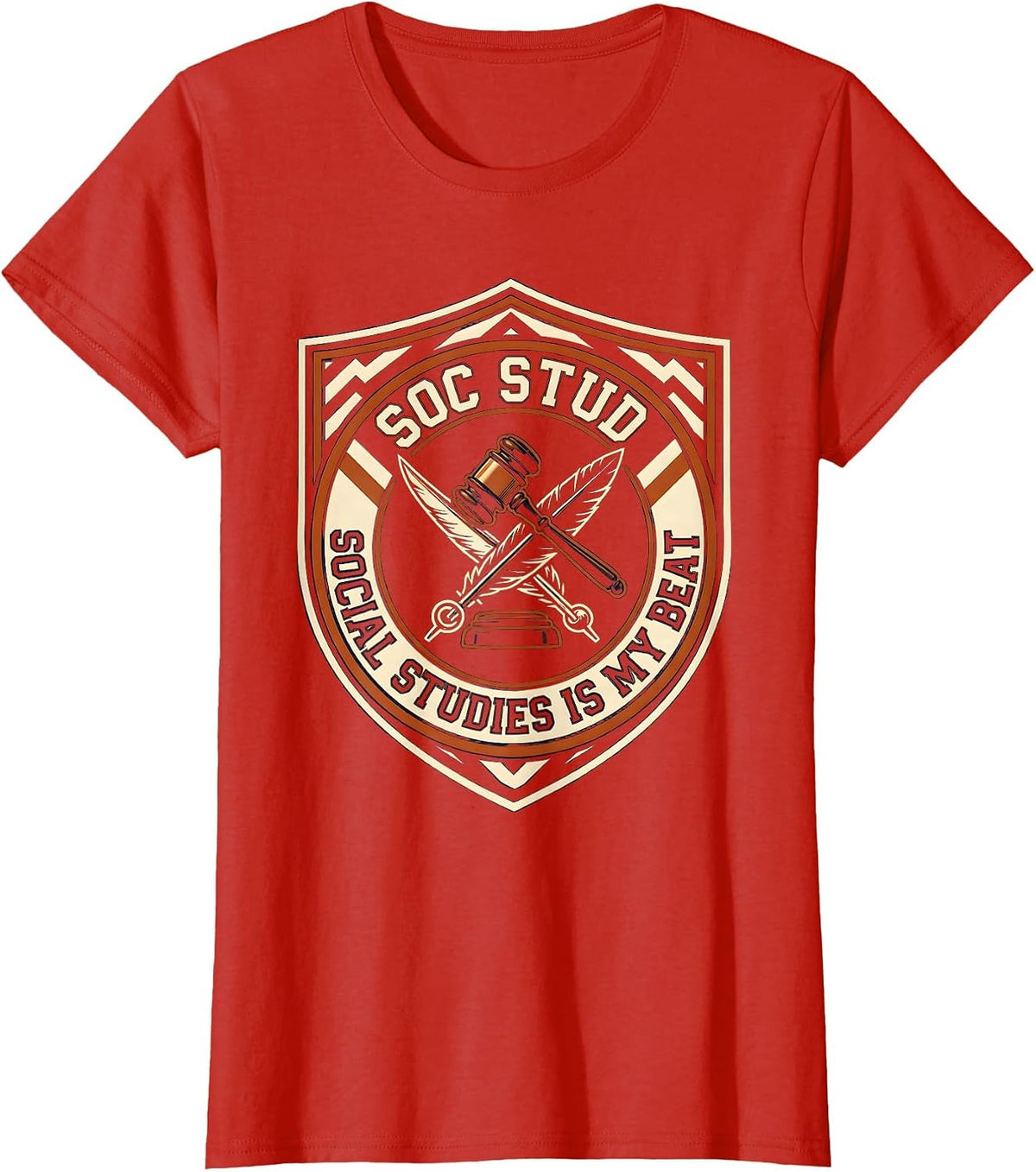 Social Studies Is My Beat Funny Teacher Back To School T-Shirt - Red