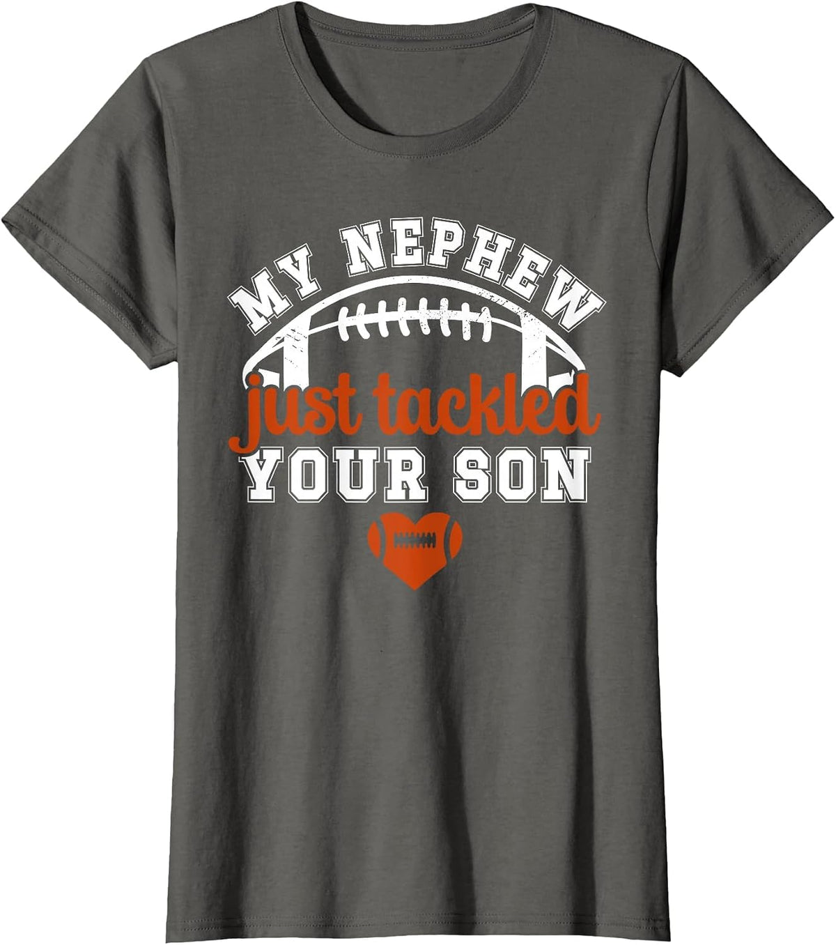 My Nephew Football Aunt of A Football Player Auntie T-Shirt - Asphalt Grey