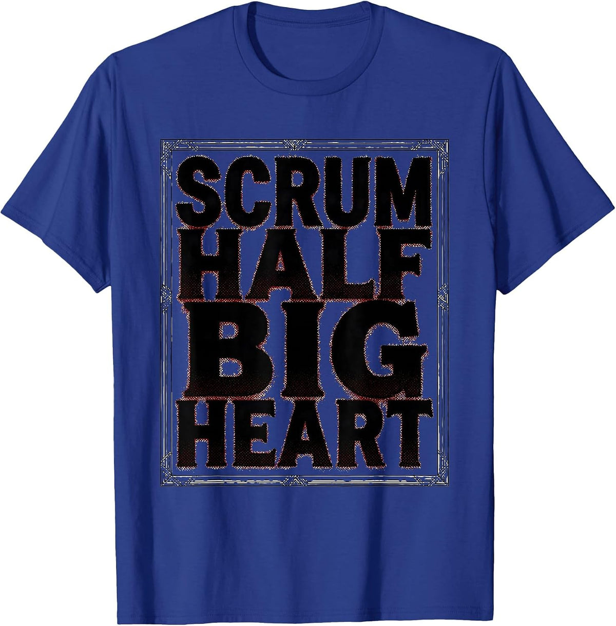 Scrum Half Big Heart Rugby Design T-Shirt - Royal Blue