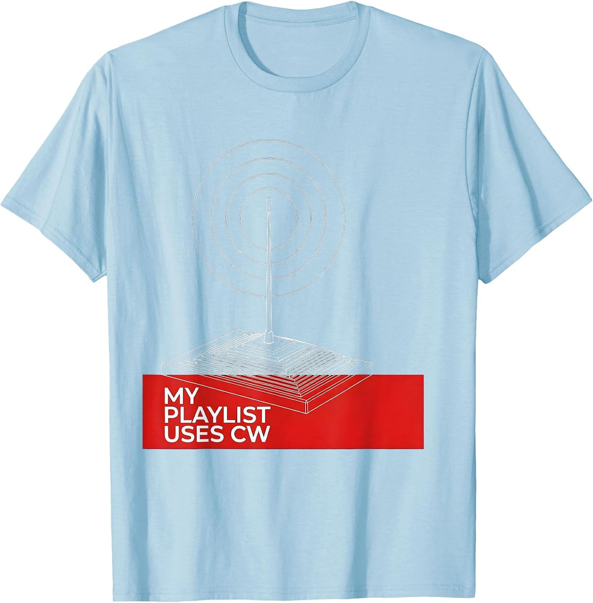 Men's My Playlist Uses CW Funny Ham Radio Operator Humor T-Shirt - Baby Blue