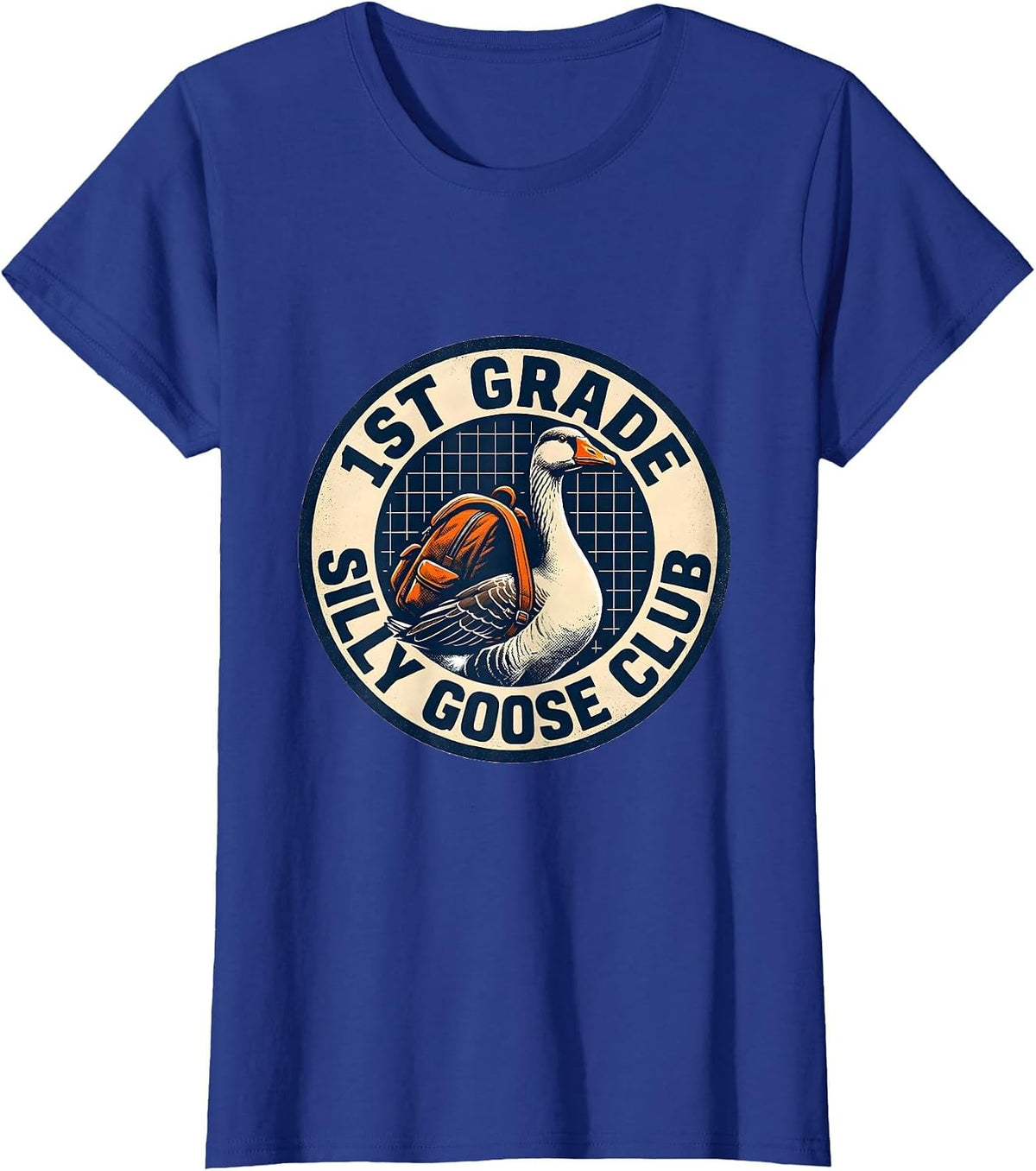 Women's 1st Grade Silly Goose Club Funny Teacher Back To School T-Shirt - Royal Blue