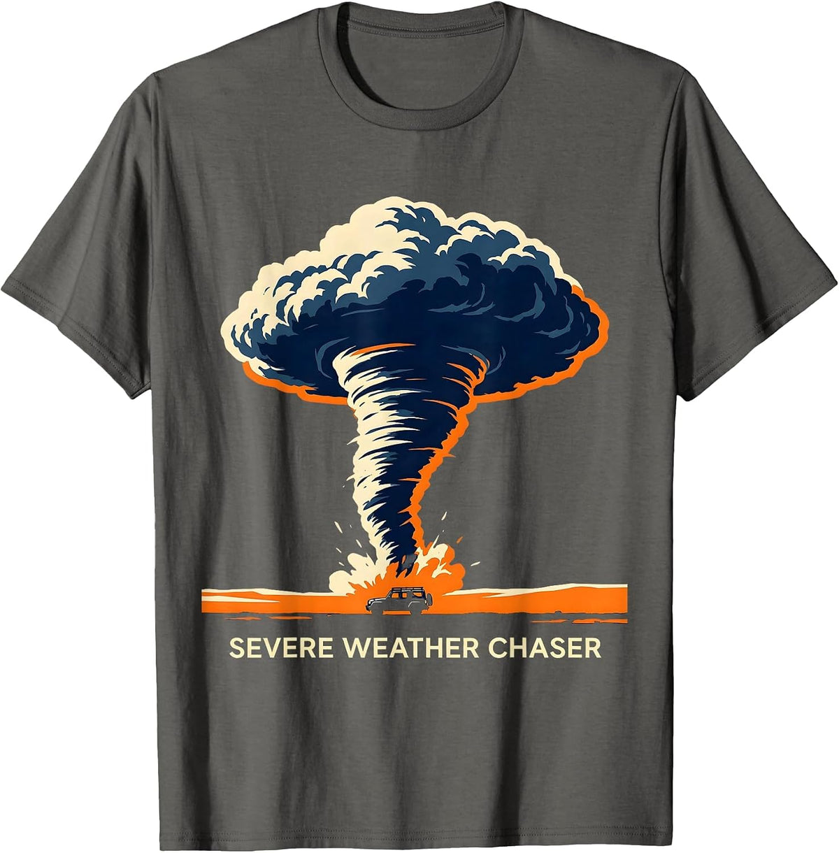 Men's Severe Weather Chaser Tornado Storm Chaser Meteorology T-Shirt - Asphalt Grey