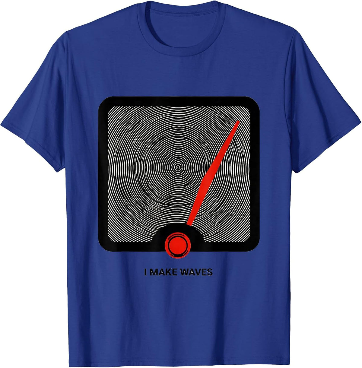 Men's I Make Waves Op Art Moiré Ham Radio Operator Hobby Humor T-Shirt - Royal Blue