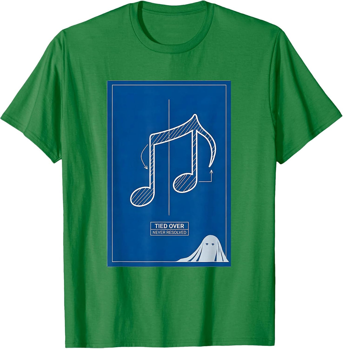 Men's Tied Over Never Resolved Technical Blueprint Music Teacher T-Shirt - Kelly Green
