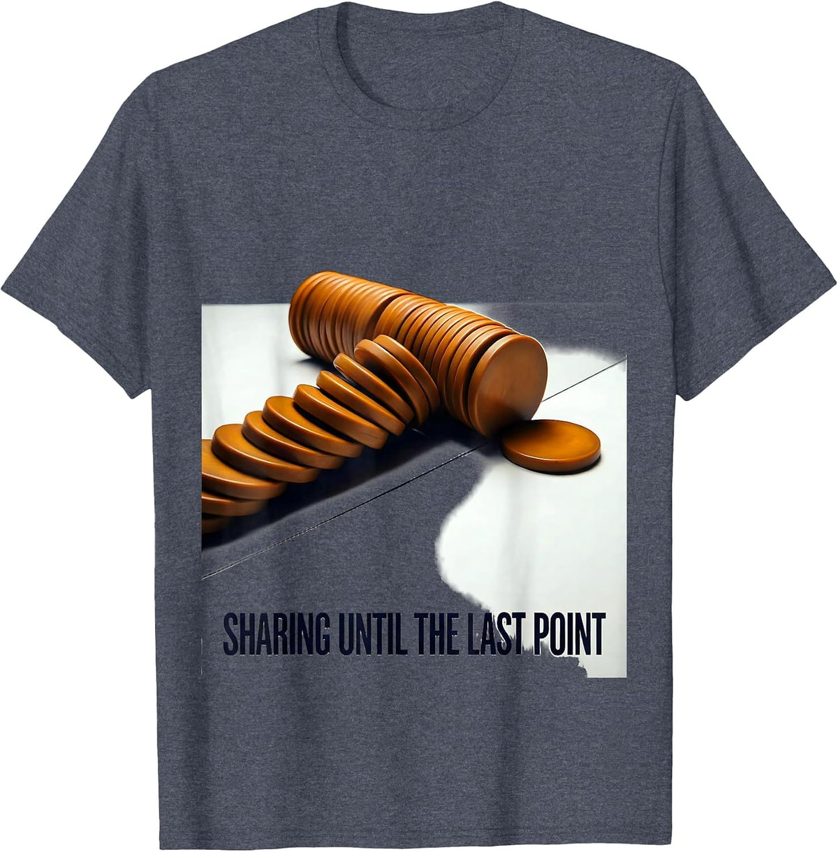 Sharing Until The Last Point Funny Board Game Night Host T-Shirt - Heather Blue