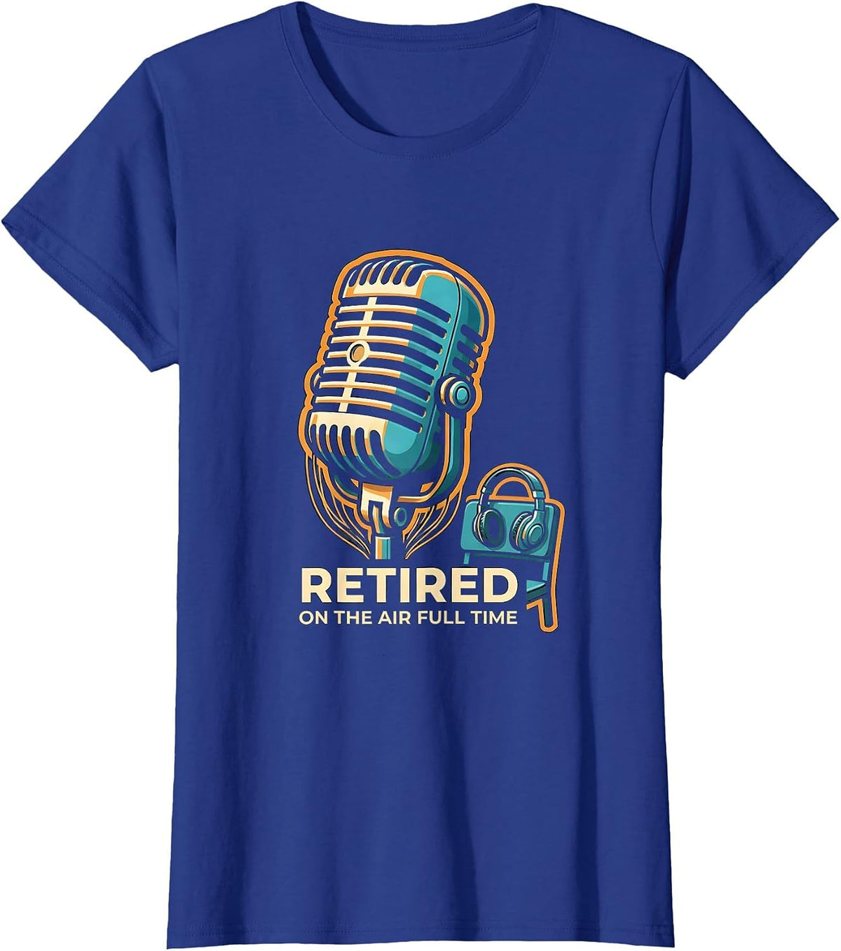 Women's Retired On The Air Full Time Funny Ham Radio Operator T-Shirt - Royal Blue