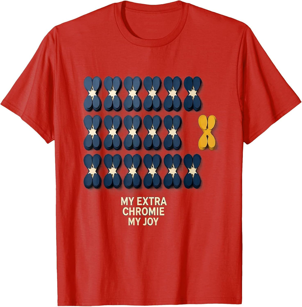 Men's My Extra Chromie My Joy Heartfelt Down Syndrome Awareness T-Shirt - Red