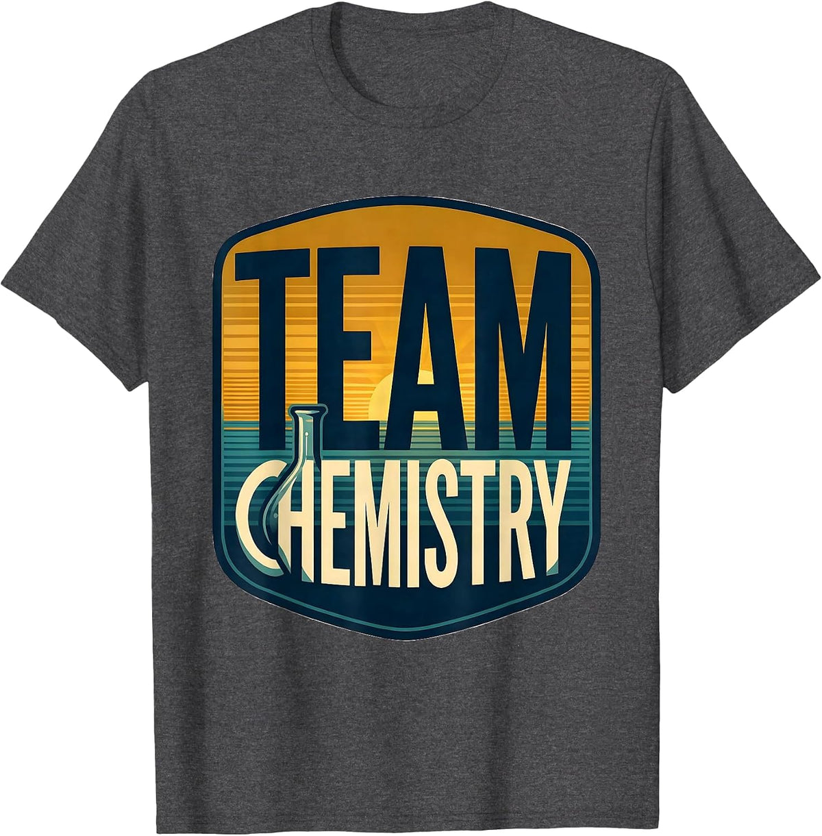 Men's Team Chemistry Retro STEAM Teacher Science Tech Pride T-Shirt - Dark Heather Grey