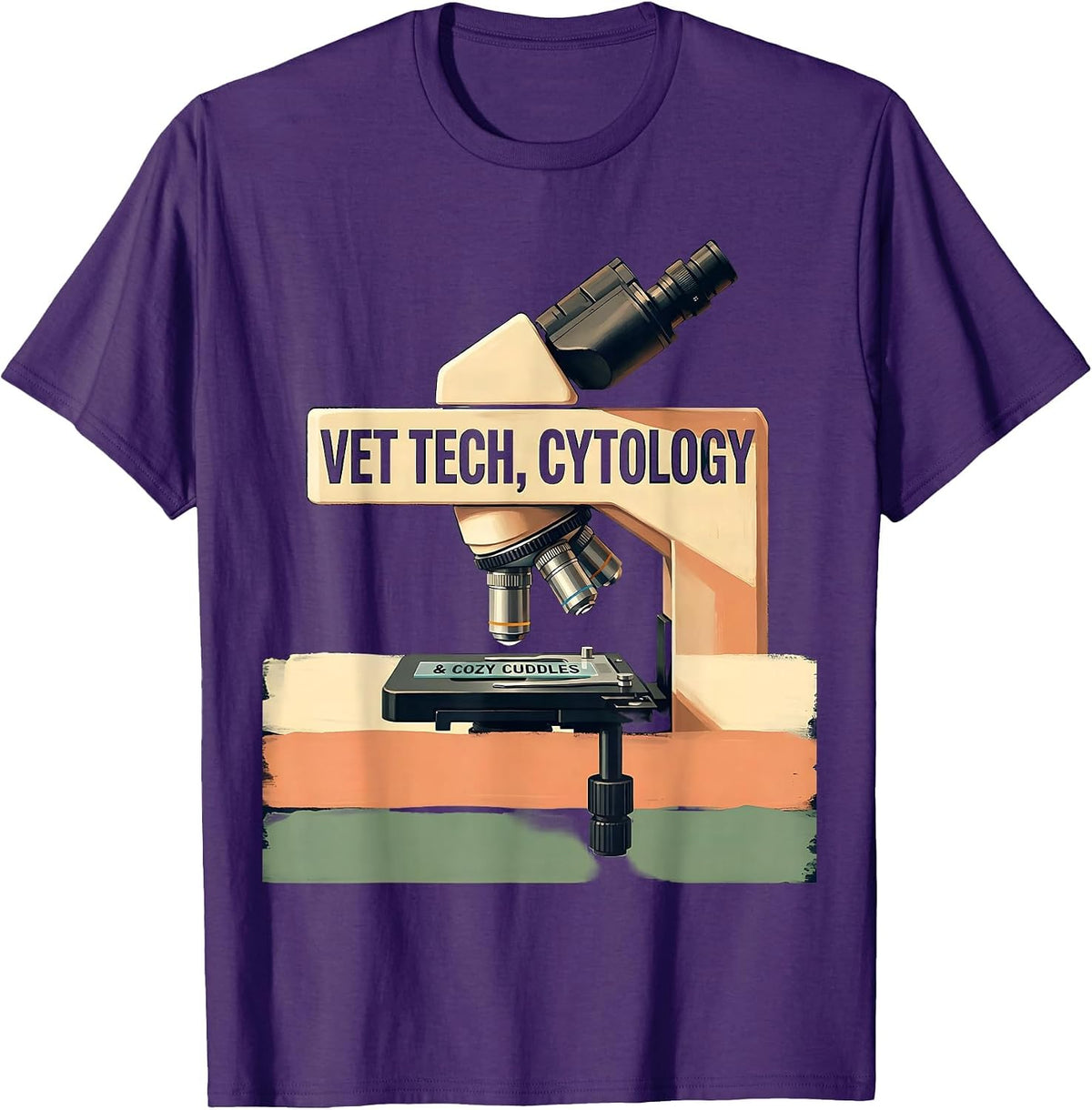 Vet Tech Cytology Cozy Cuddles Veterinary Technician T-Shirt - Purple