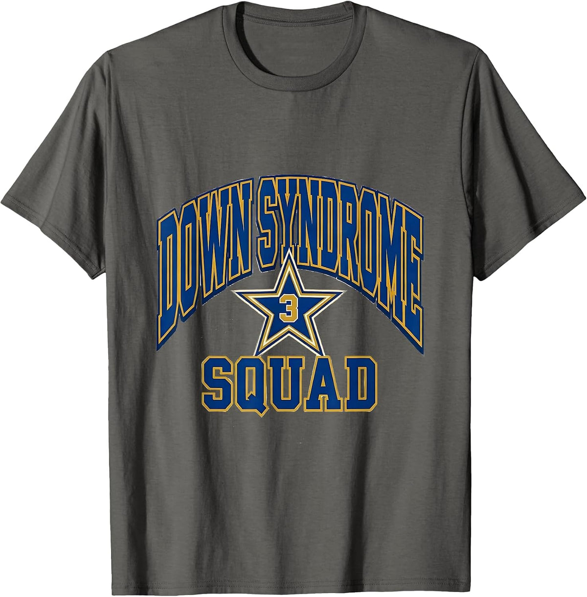 Men's Down Syndrome Squad Sports Awareness Down Syndrome Warrior T-Shirt - Asphalt Grey