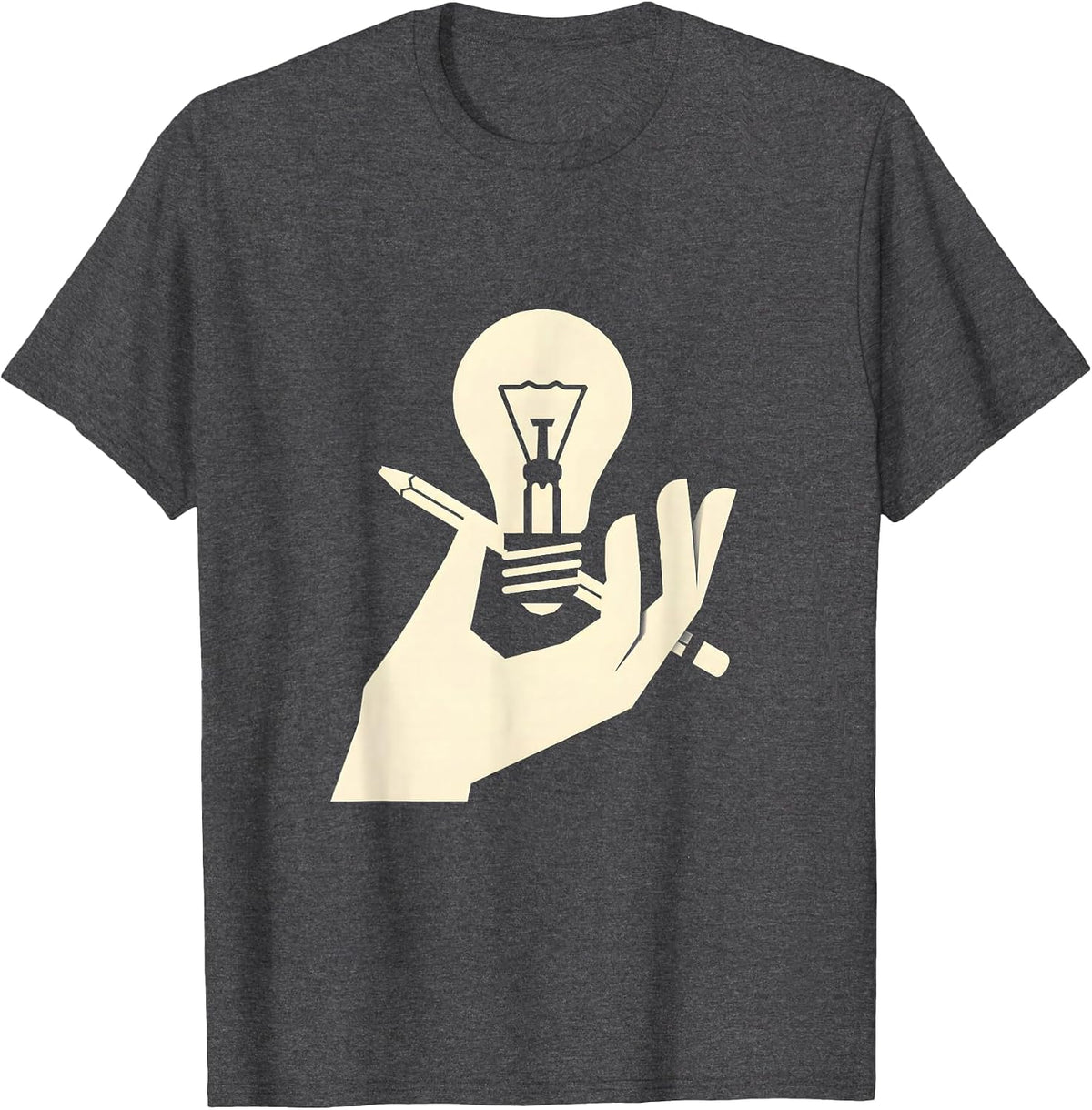5th Grade Teacher Lightbulb Pencil Graphic T-Shirt - Dark Heather Grey