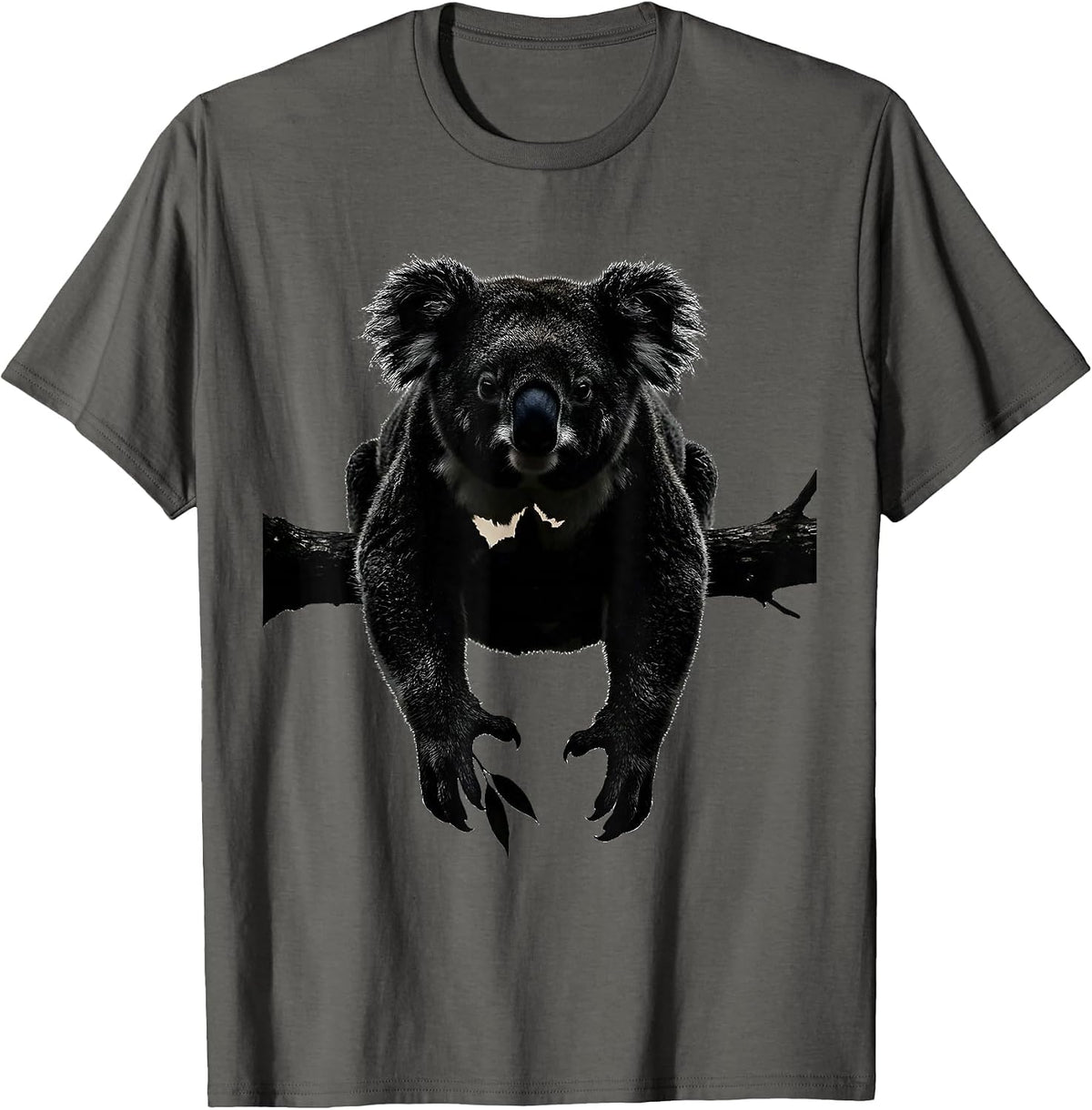 Koala Silhouette Funny Animal Puns Novelty T-Shirt - Asphalt Grey