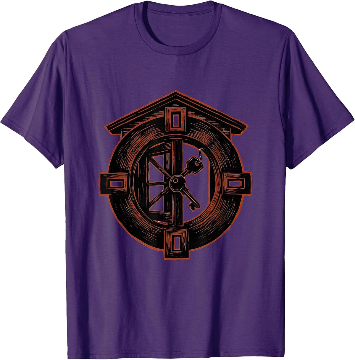 Men's Interlocked Door Realtor Humor Real Estate Agent Gift T-Shirt - Purple