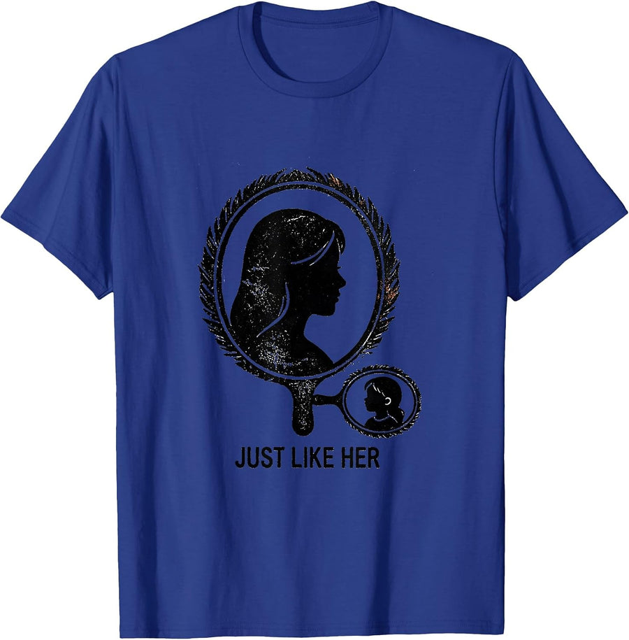 Just Like Her Matching Mama And Mini Rubber Stamp Family T-Shirt - Royal Blue
