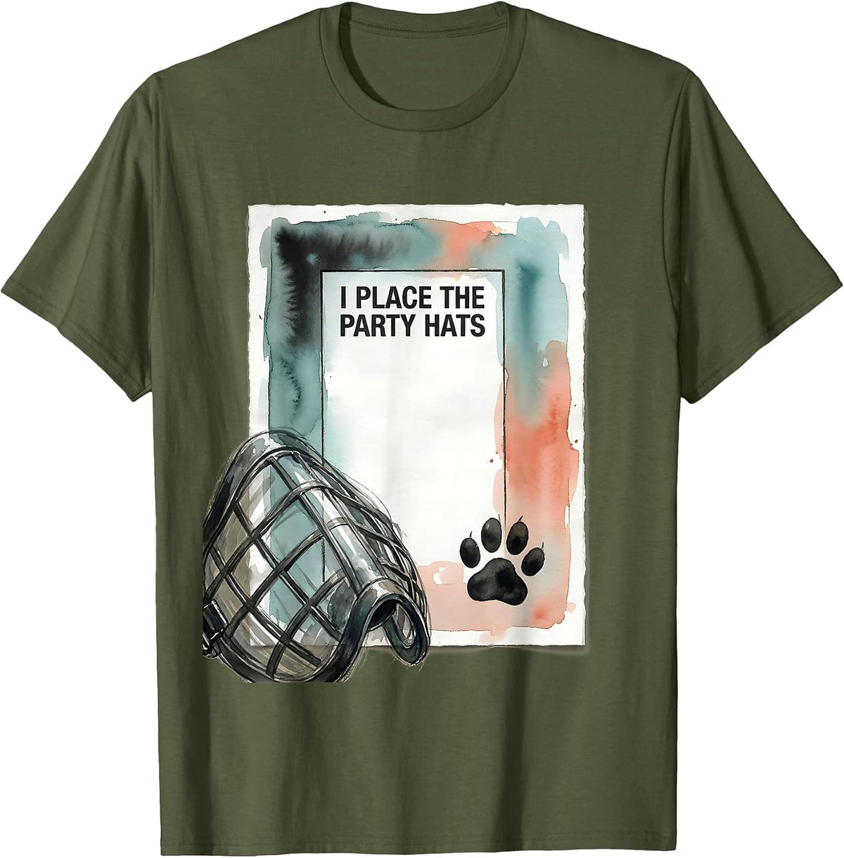 Men's I Place The Party Hats Funny Veterinarian Vet Tech Gift T-Shirt - Olive Green