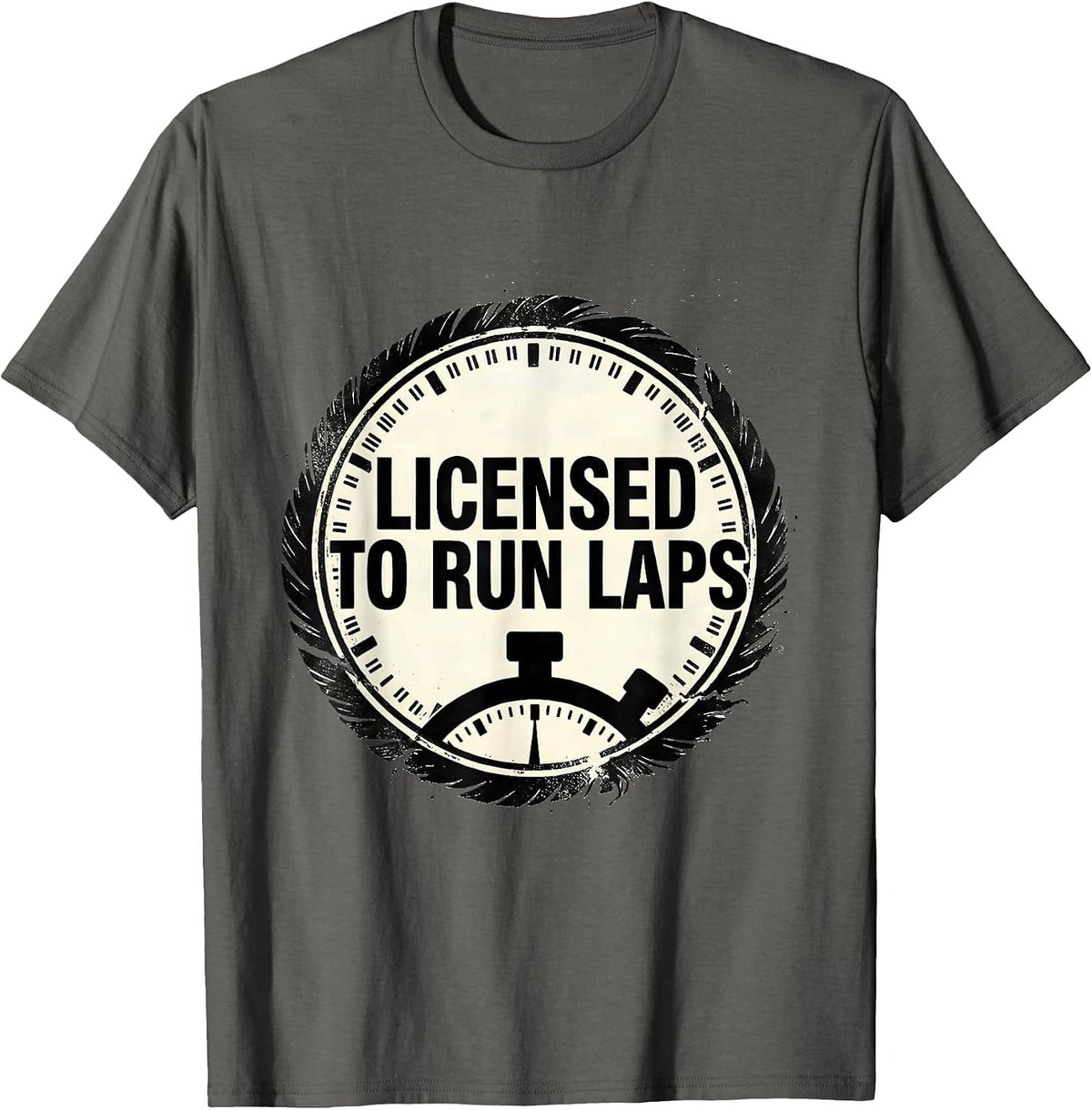 Men's Licensed To Run Laps Funny PE Teacher Back To School T-Shirt - Asphalt Grey