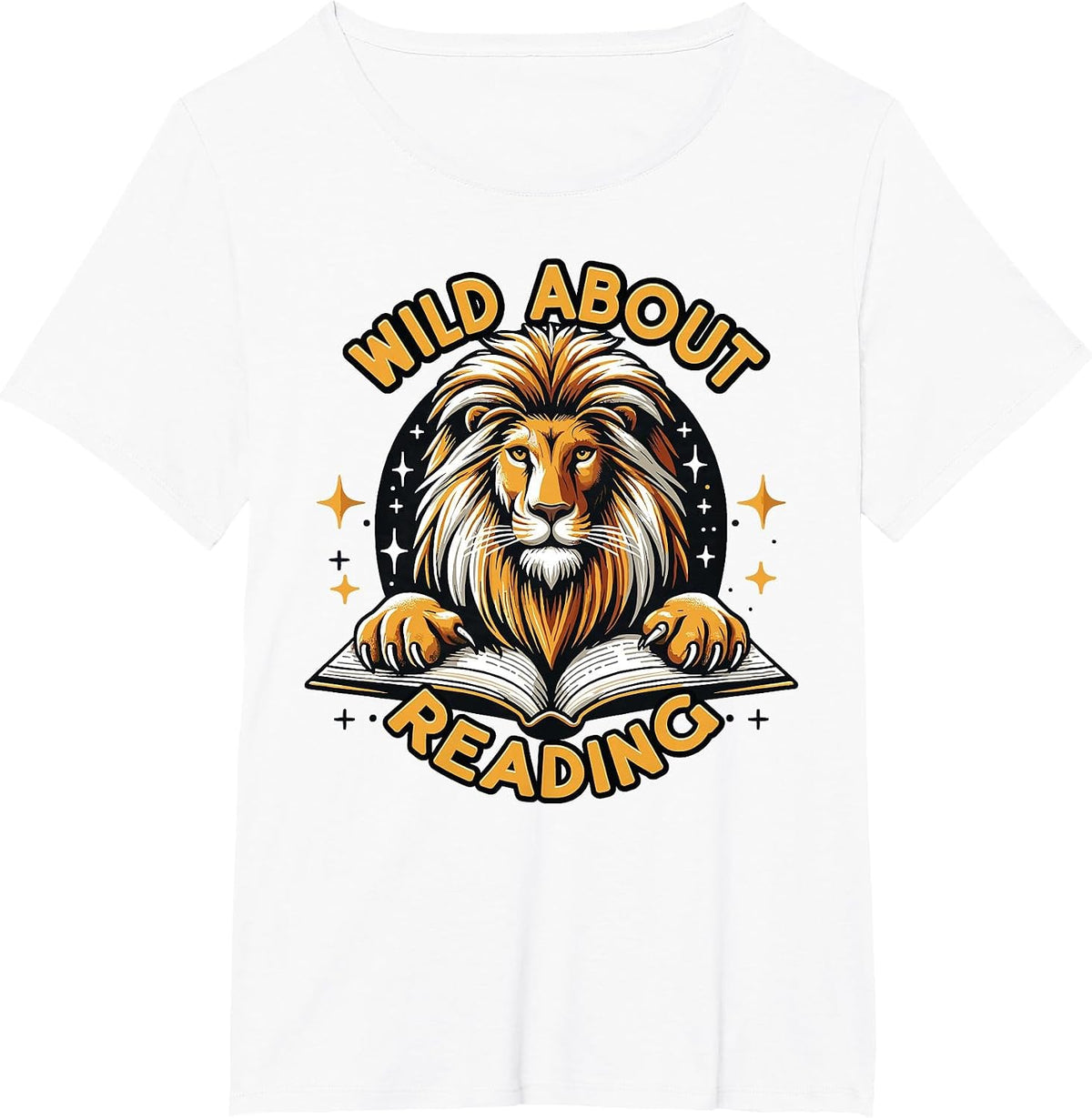 Wild About Reading Lion Design for Teachers & Students T-Shirt - White