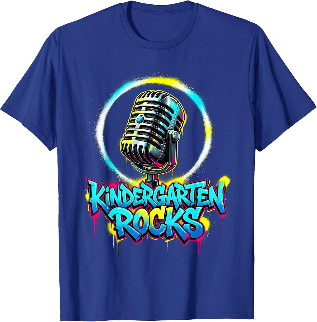 Men's Kindergarten Rocks Graffiti Back to School Teacher Kids T-Shirt - Royal Blue