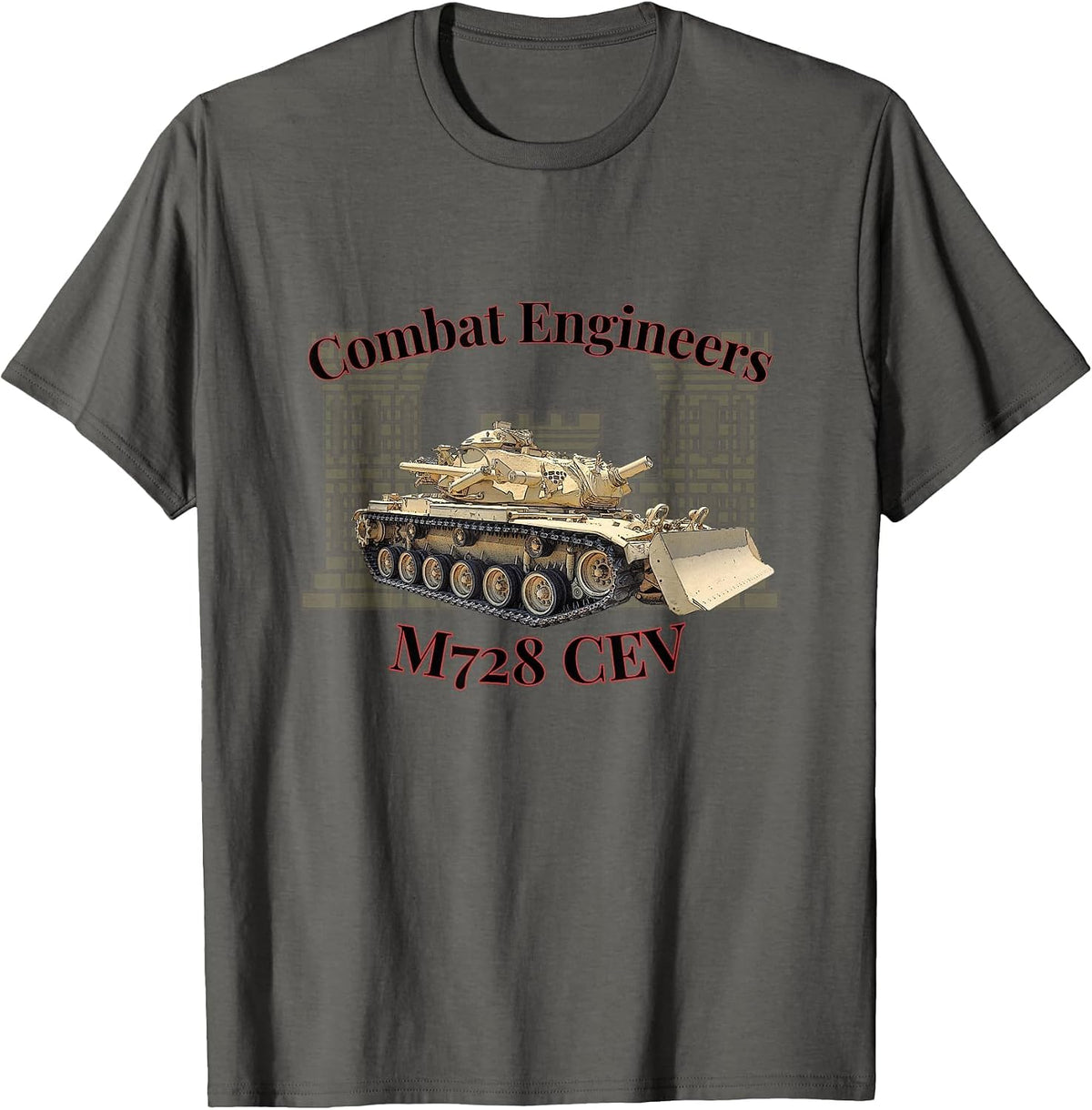 Combat Engineers U.S. Army M728 CEV T-Shirt - Asphalt Grey