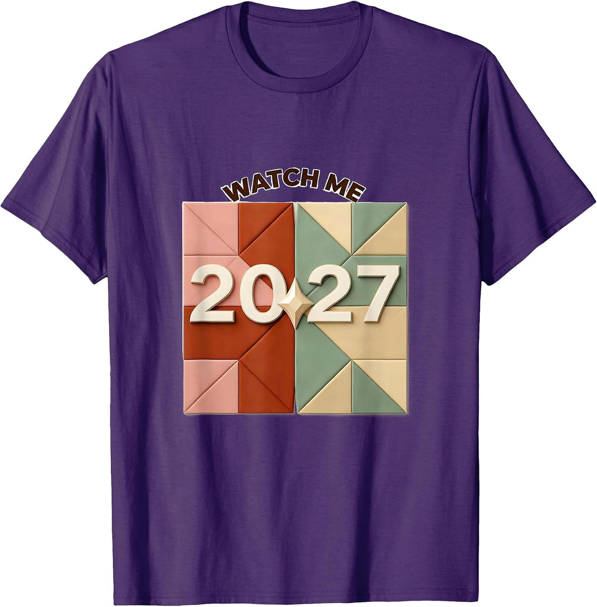 Men's Watch Me, 2027 Playful Festive New Year Eve Party Top T-Shirt - Purple