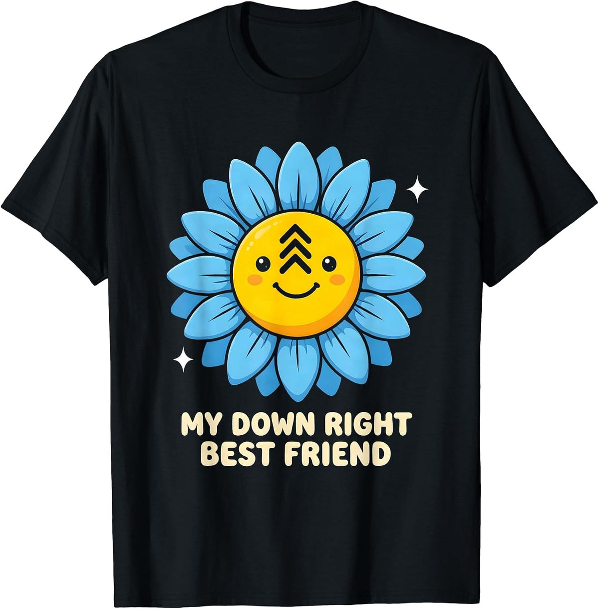 Men's My Down Right Best Friend Cute Kawaii Down Syndrome T-Shirt - Black