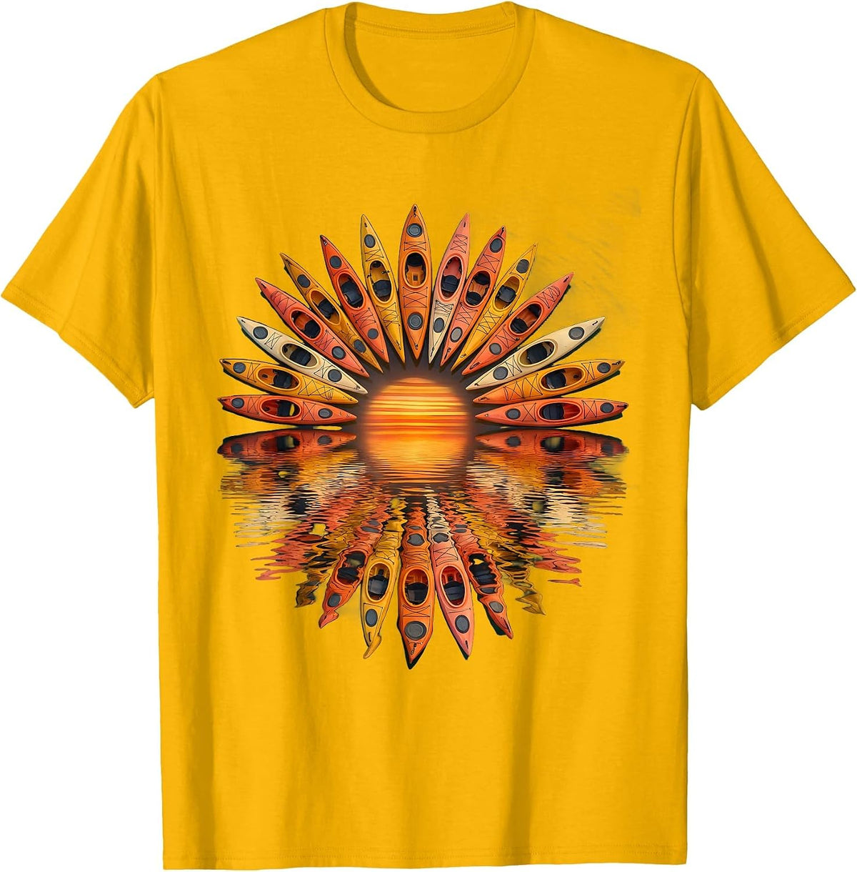 Girls Weekend Kayak Lake Graphic Tee T-Shirt - Golden Yellow