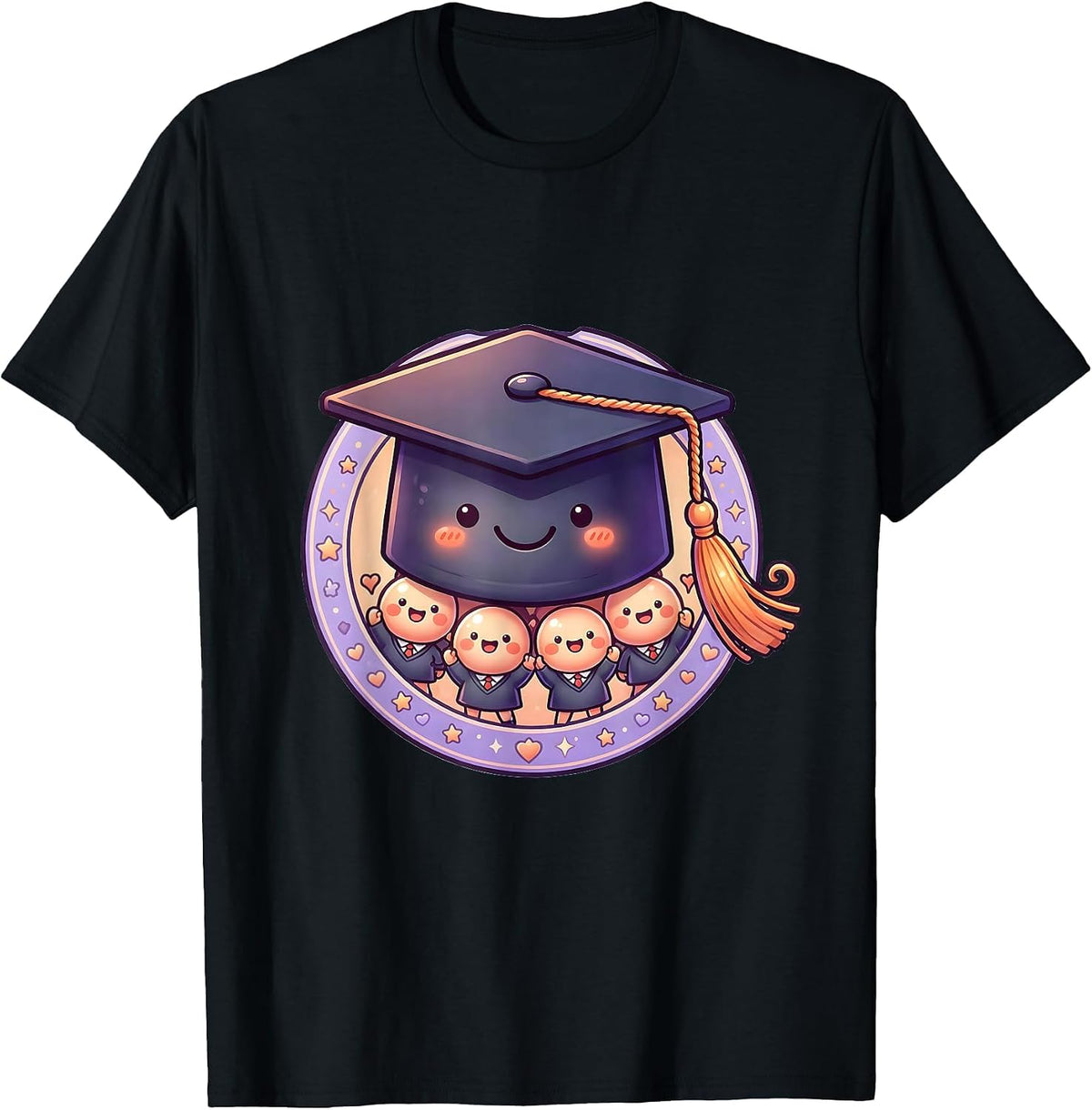 Men's 4th Grade Teacher Graduation Cap Students Gift T-Shirt - Black