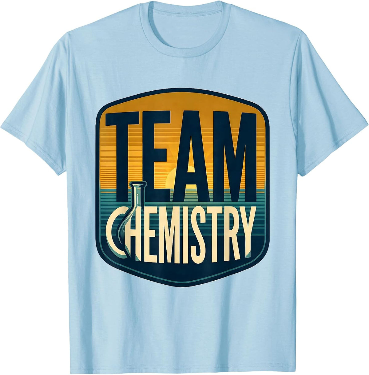 Men's Team Chemistry Retro STEAM Teacher Science Tech Pride T-Shirt - Baby Blue