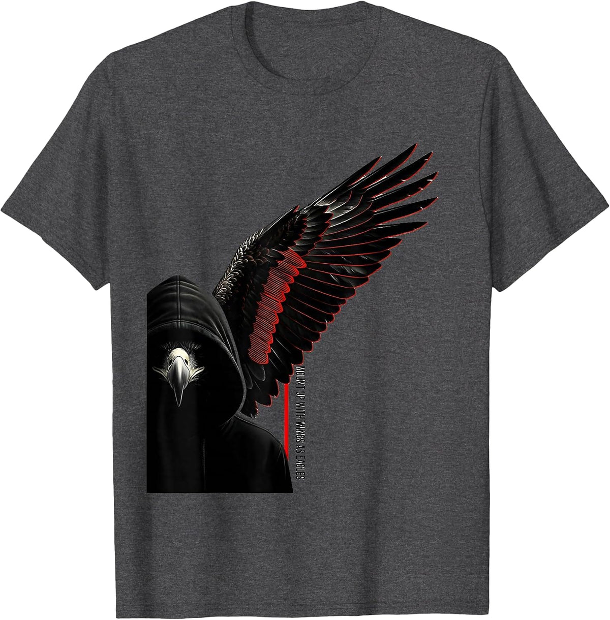 Men's Mount Up With Wings As Eagles Christian Faith Eagle Lover T-Shirt - Dark Heather Grey
