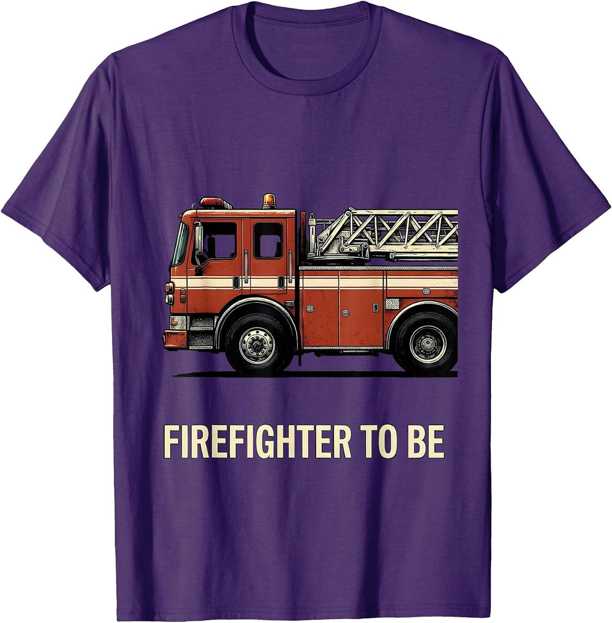 Men's Firefighter To Be Playful Toddler Fire Truck Birthday Kids T-Shirt - Purple