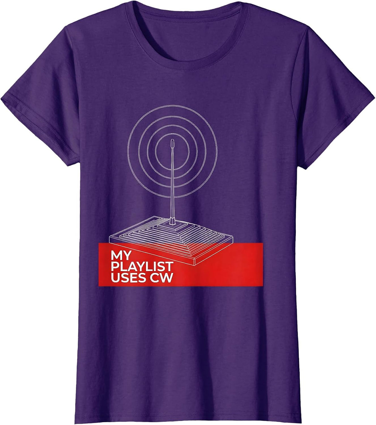 Women's My Playlist Uses CW Funny Ham Radio Operator Humor T-Shirt - Purple