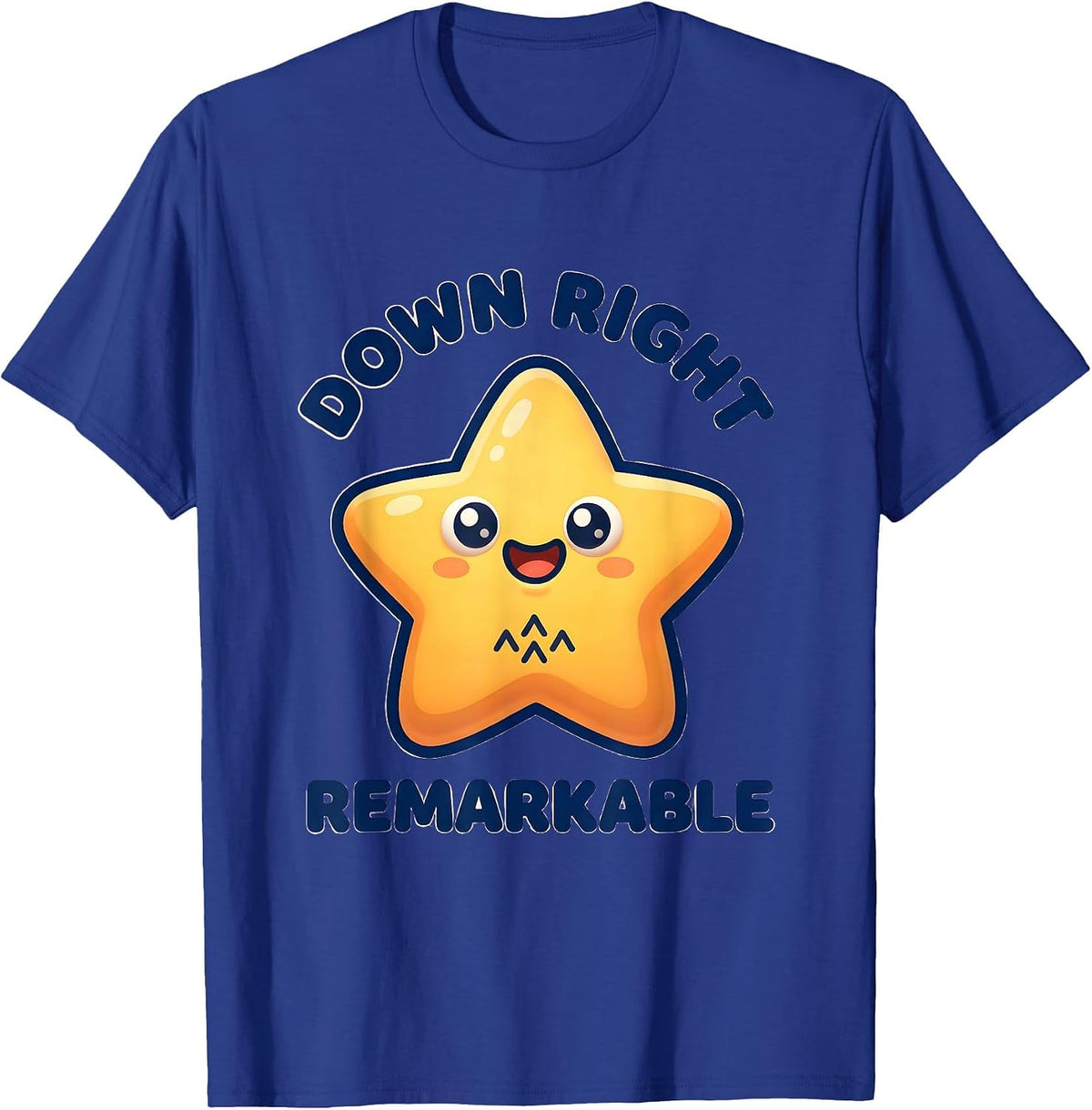 Men's Down Right Remarkable Cute Kawaii Down Syndrome Awareness T-Shirt - Royal Blue