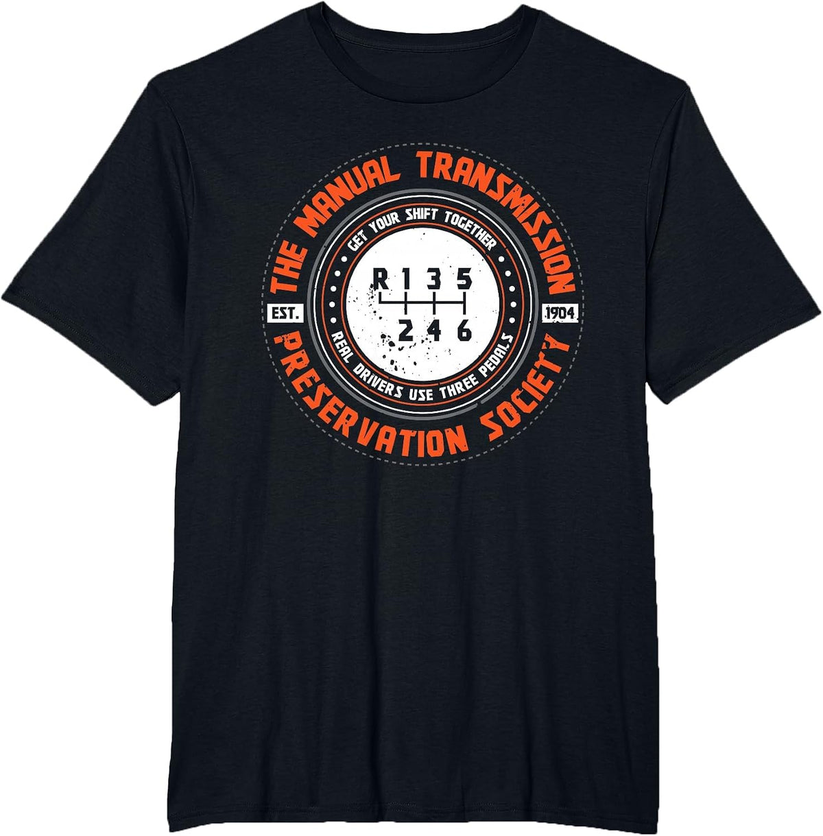 Manual Transmission Preservation Society Driving Driver T-Shirt - Black