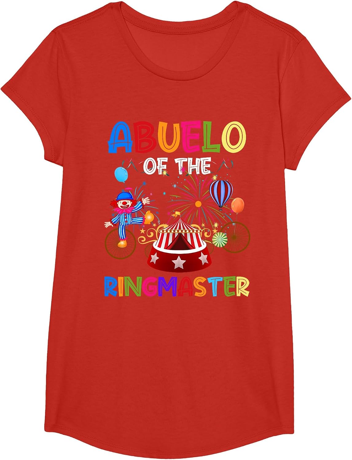 Abuelo of The Birthday Ringmaster Circus Birthday Party T-Shirt - Girls Red