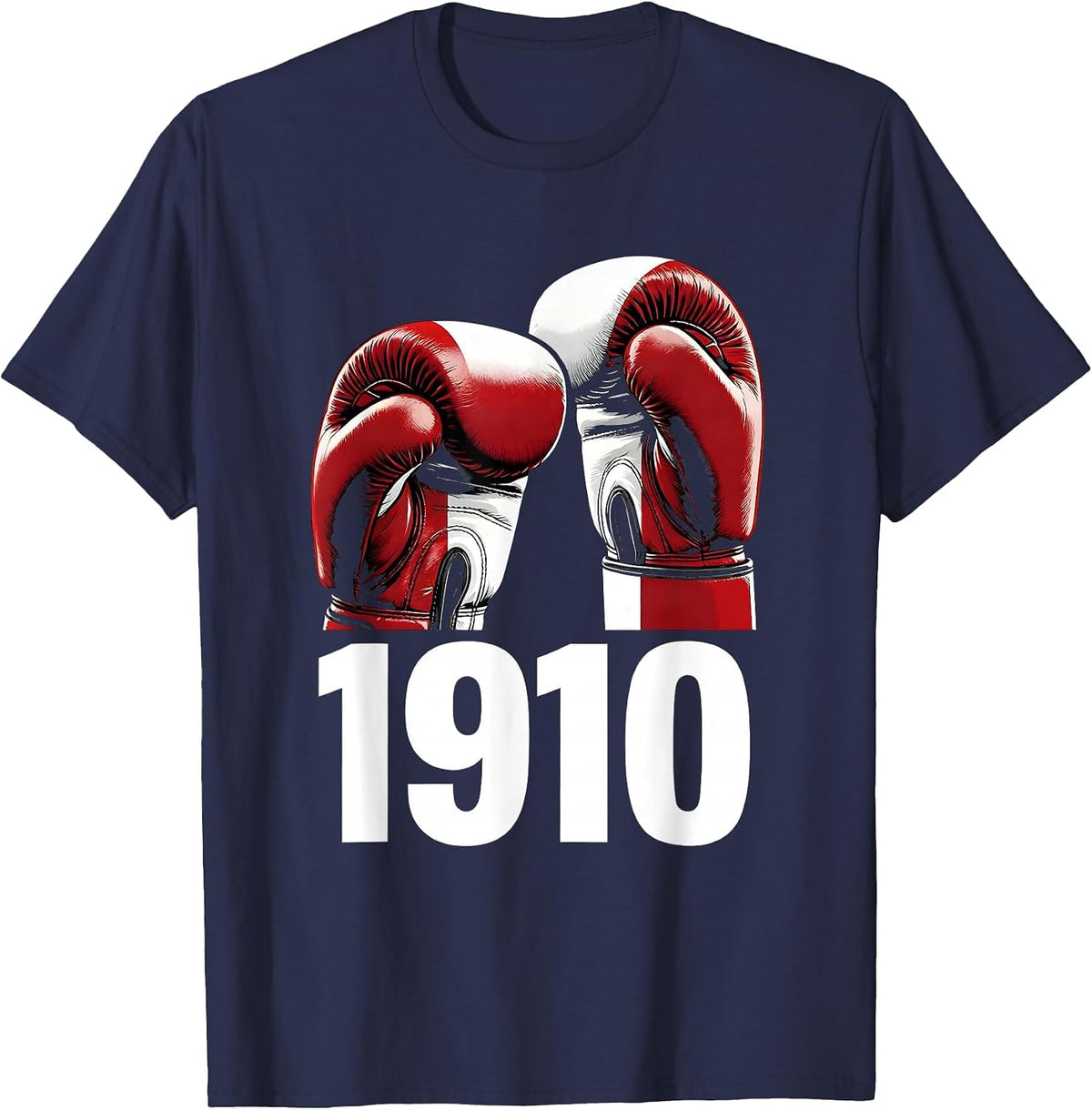 Mexican Boxing Gloves National Flag Vintage Boxing T-Shirt - Navy Blue