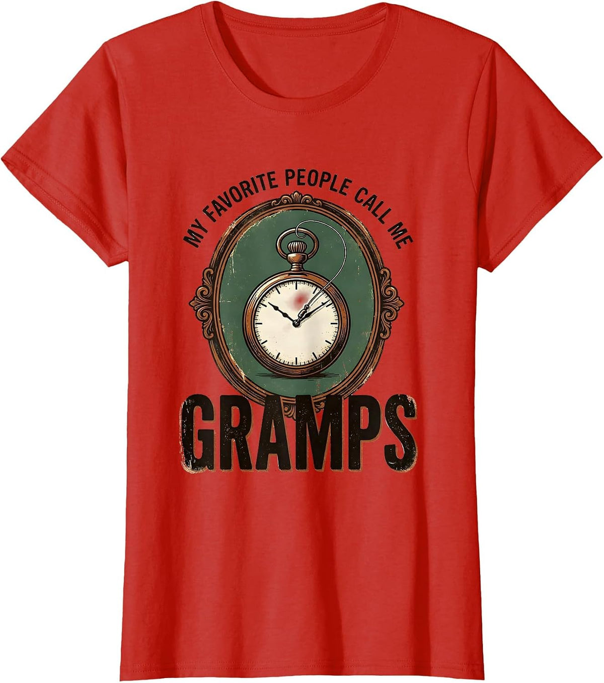 My Favorite People Call Me Gramps Vintage Grandpa Funny T-Shirt - Red