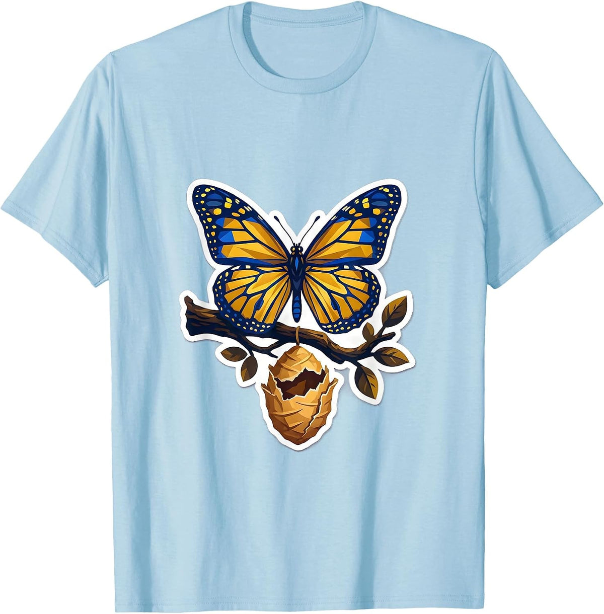 Men's Down Syndrome Awareness Butterfly Emerging Cocoon T-Shirt - Baby Blue