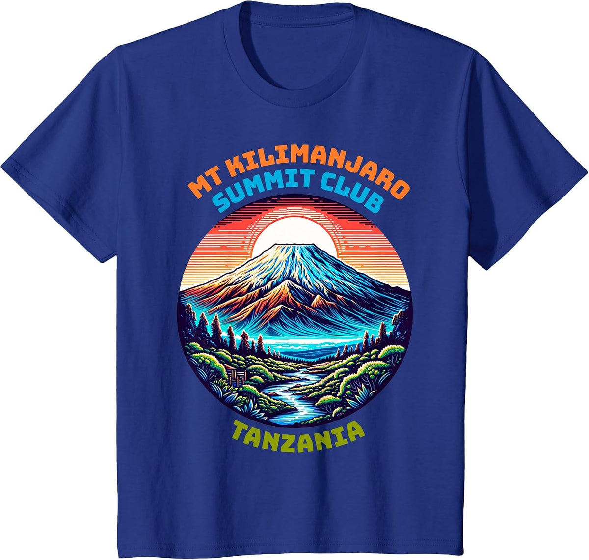Summit Club Tanzania Hiking I Climbed Kilimanjaro T-Shirt - Royal Blue