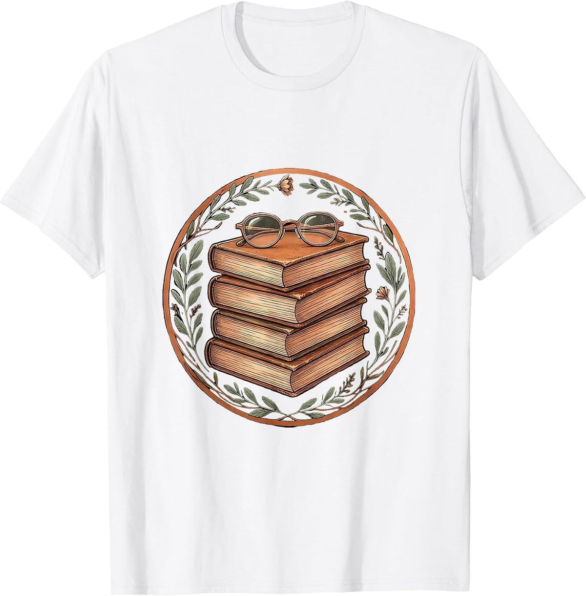Men's English Teacher Classic Novels Reading Glasses Graphic T-Shirt - White