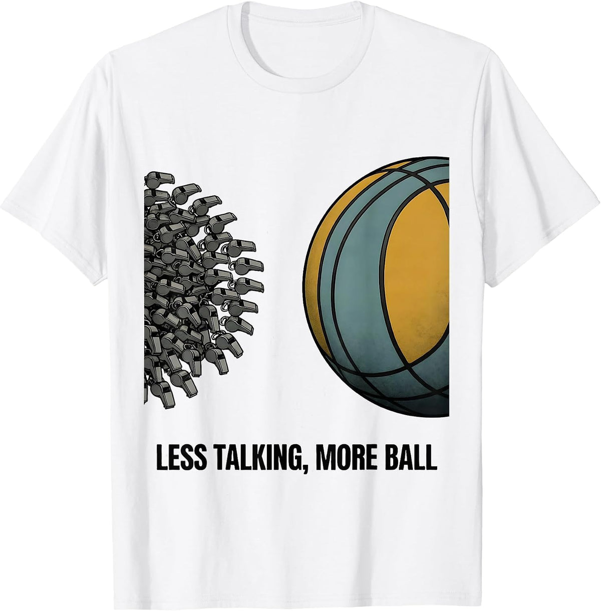 Men's Less Talking More Ball Funny PE Teacher Back To School Gym T-Shirt - White