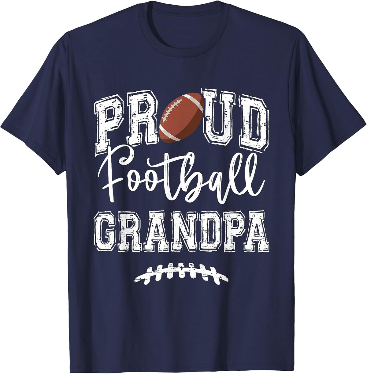 Proud Football Grandpa Funny College That's My Nephew T-Shirt - Navy Blue