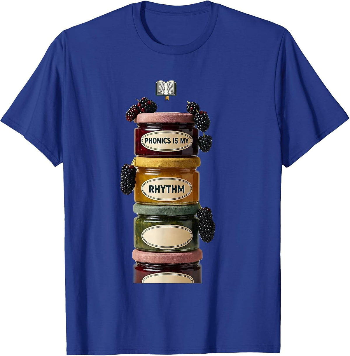 Phonics Is My Rhythm Reading Teacher Literacy Humor Back To T-Shirt - Royal Blue