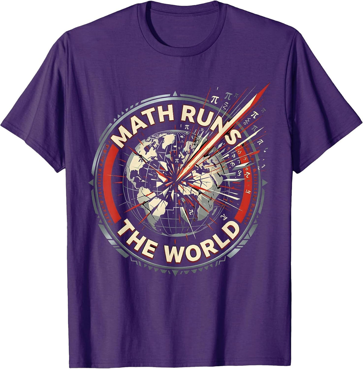Math Runs The World Graphic Design T-Shirt - Purple