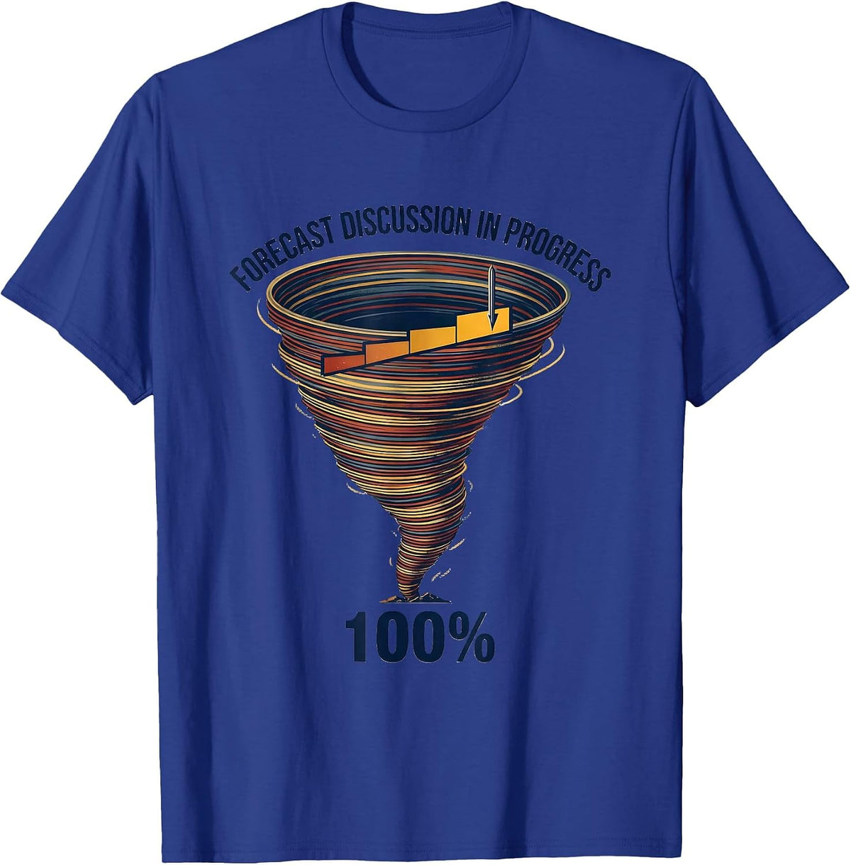 Men's Forecast Discussion In Progress: 100% Bold Storm Chaser T-Shirt - Royal Blue